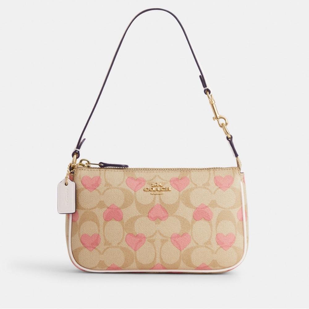 NWT Coach Outlet Nolita 19 In Signature Canvas With Heart Print